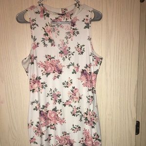 Pink pastel floral bodycon dress